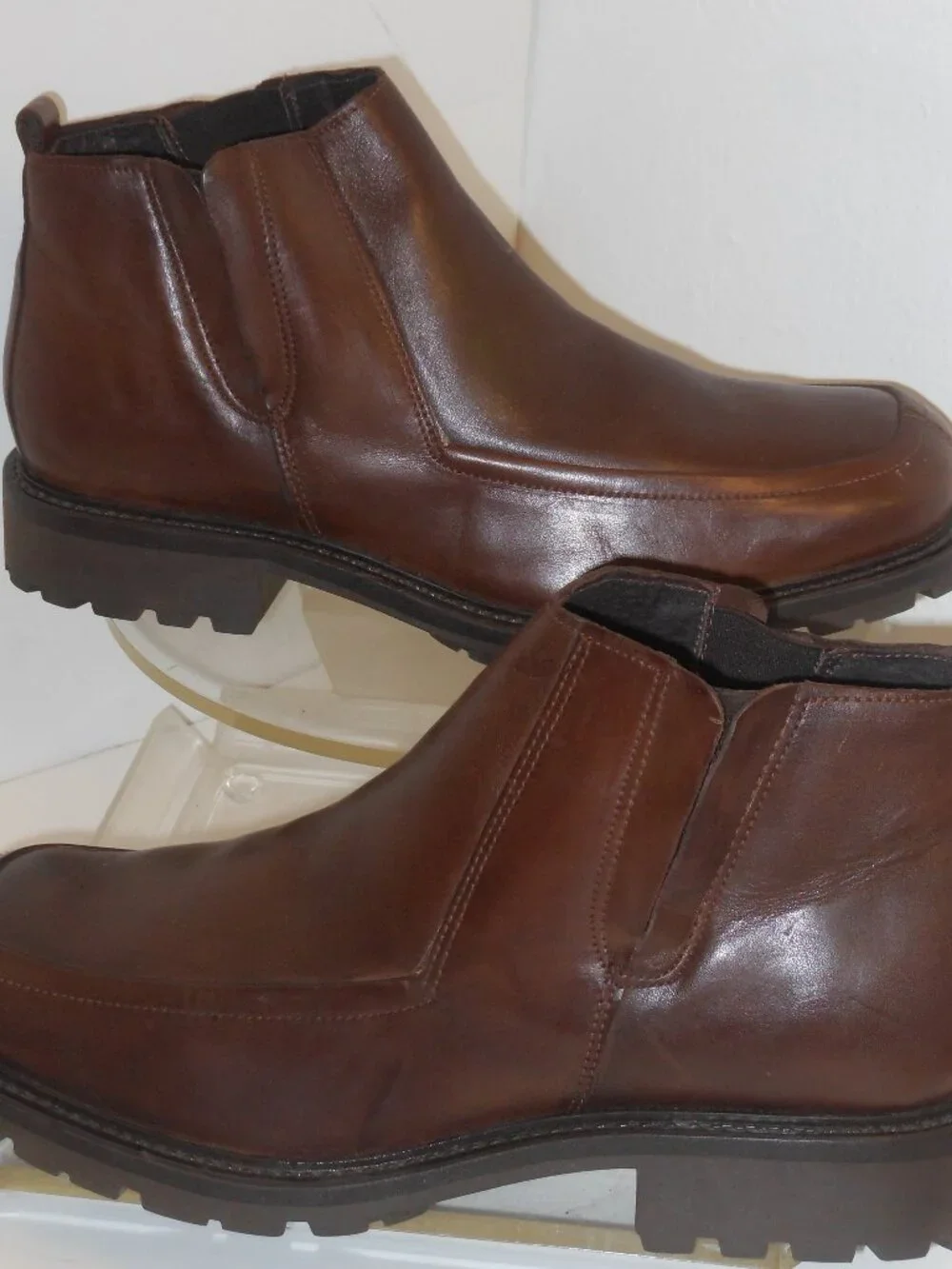KENNETH COLE BROWN LEATHER ANKLE BOOTS SIZE 12 MEDIUM